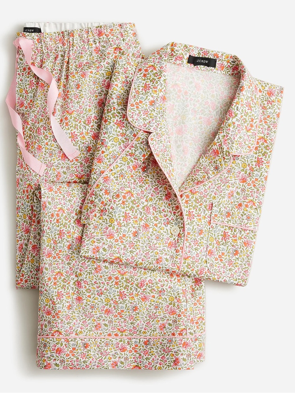 J.Crew 100% Cotton poplin short-sleeve pajama set in scattered blooms XXL